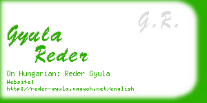 gyula reder business card